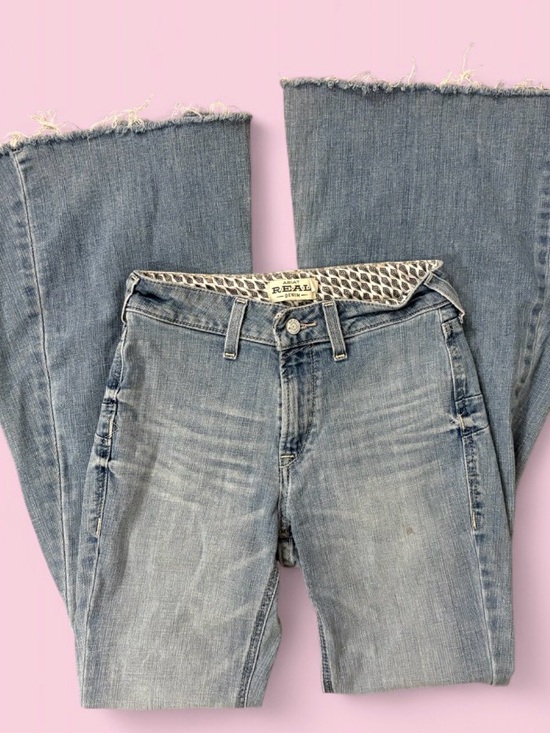 Ariat Denim - Ariat Western Light Wash Raw Hem Flare Jeans Size 26R